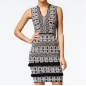 RACHEL Rachel Roy Black & White Knit Sleeveless Dress Sz S